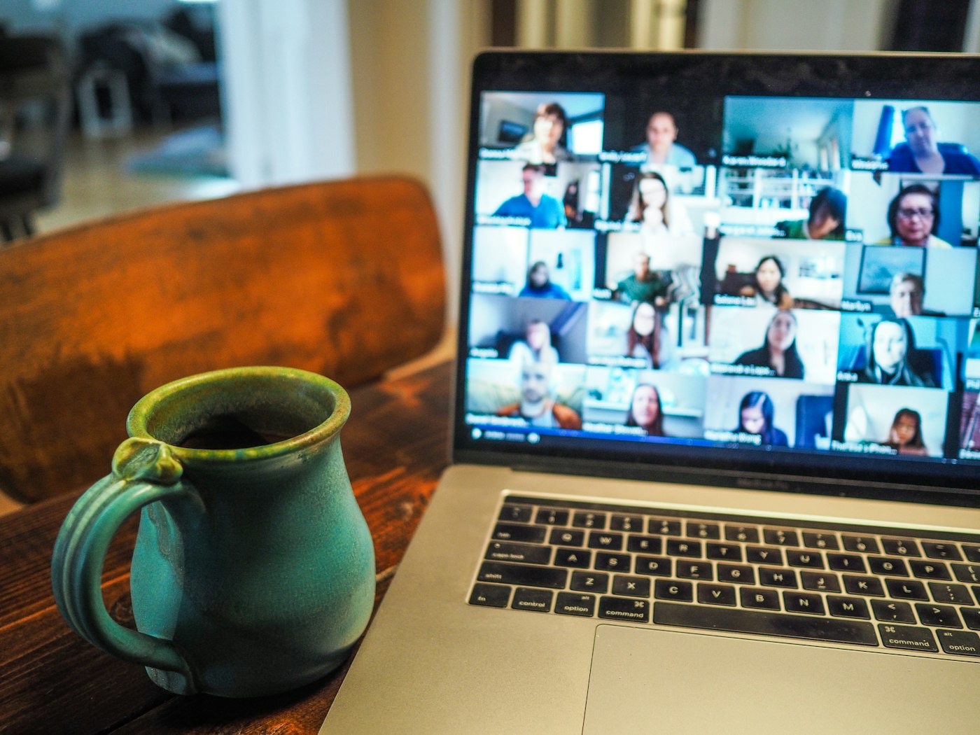 A group learning together on a video call