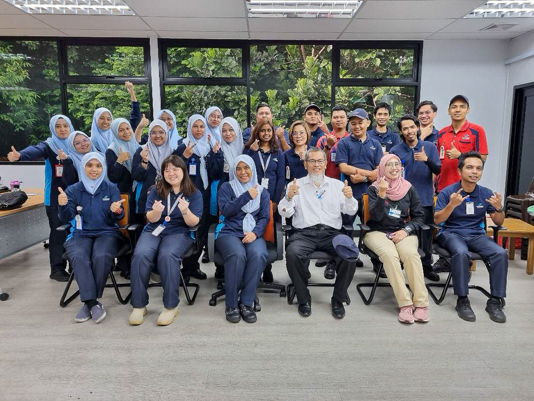 A plant team after completing safety training